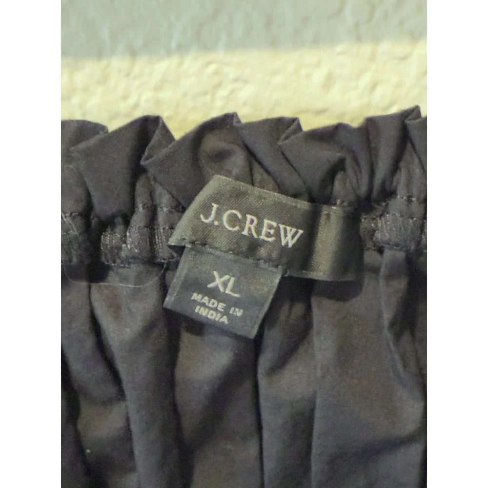 J.Crew Cinched-Waist Cotton Poplin Tank Top - Black - XL